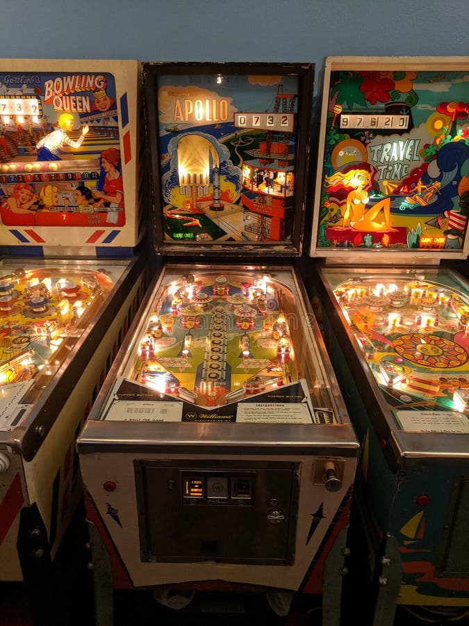 Apollo Pinball Machine in Arcade Editorial Image Image of play