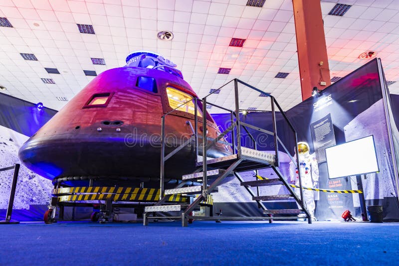 Apollo XVI capsule module on Space Expo stock photography