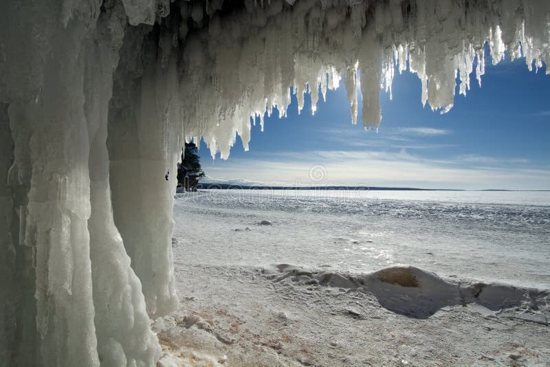 Apostle Islands Ice Caves on frozen Lake Superior