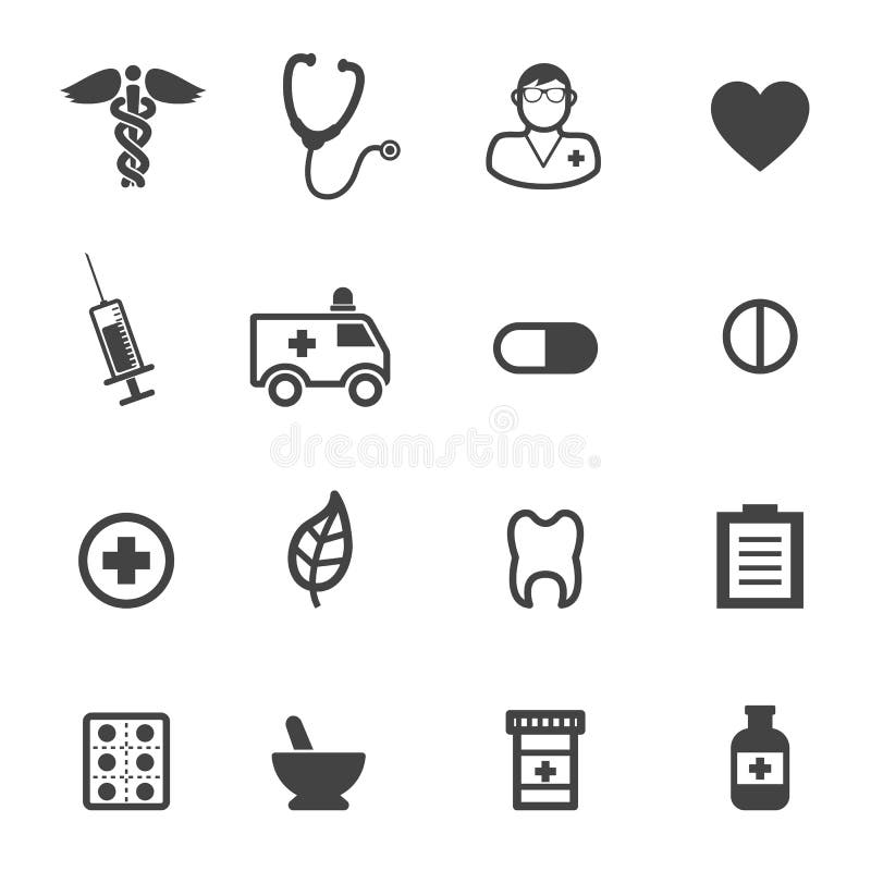 Apotek- och läkarundersökningsymboler