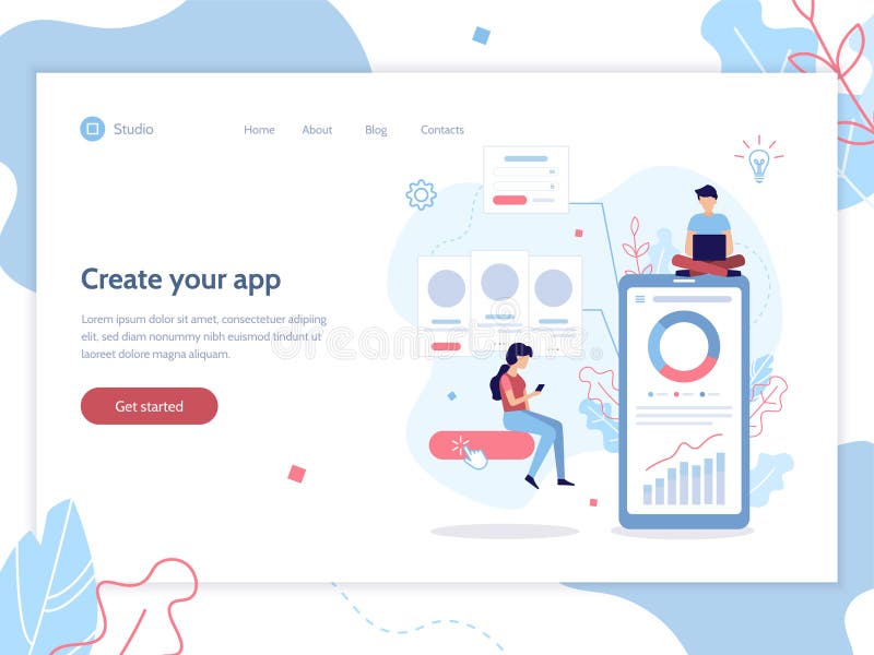 App development web banner vector illustration