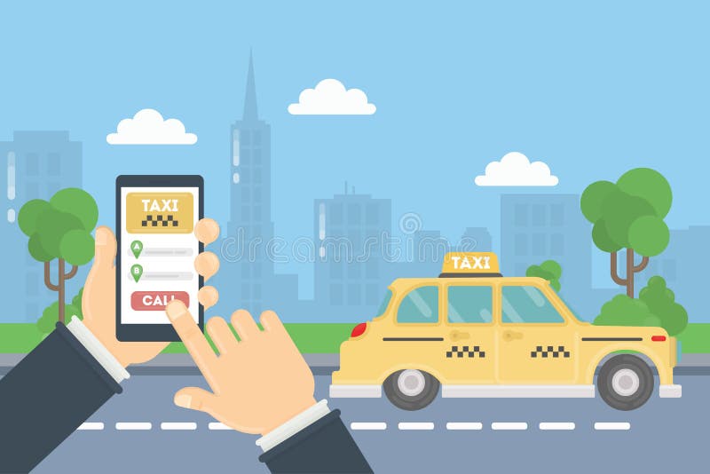 App dla taxi ilustracji App dla taxi ilustracji