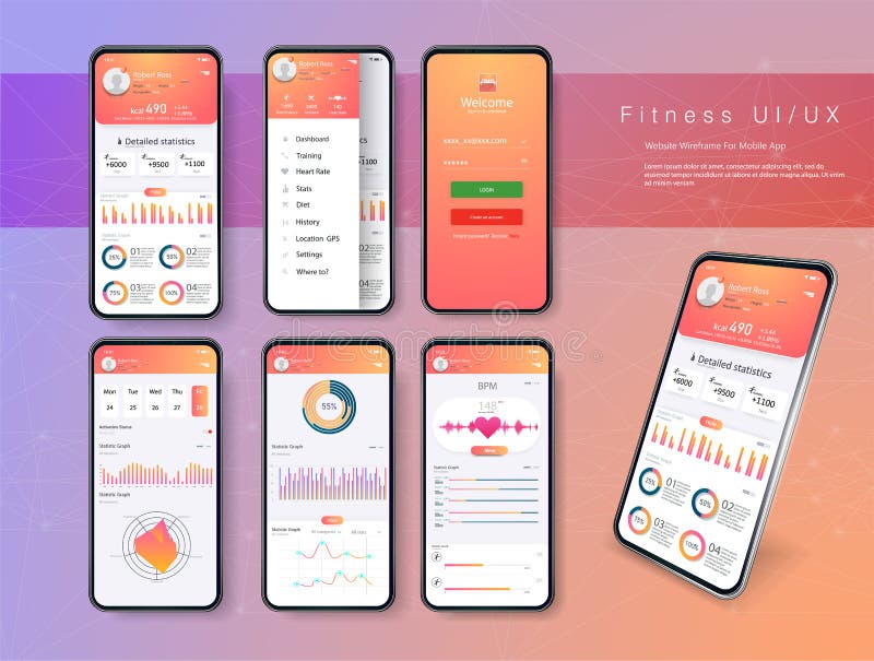 App Eignung verschiedener UI-, UX-, GUI-Schirme und flache Netzikonen f?r mobile Apps, entgegenkommende Website einschlie?lich stock abbildung App Eignung verschiedener UI-, UX-, GUI-Schirme und flache Netzikonen f?r mobile Apps, entgegenkommende Website einschlie?lich stock abbildung