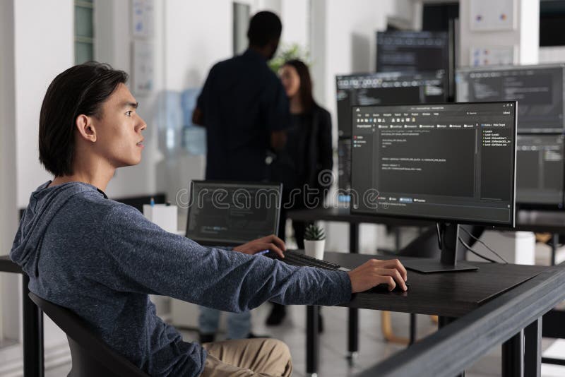 App-engineer programmerend html-servercodealgoritme royalty-vrije stock afbeelding