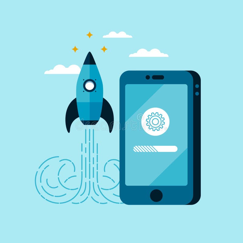 App rozwoju pojęcia sztandar ilustracji
