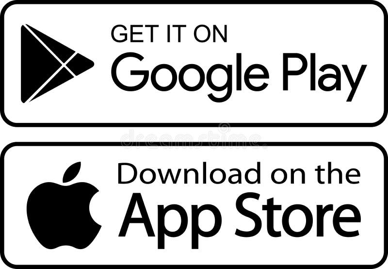 Google Play and App Store Button Black Logo PNG vector in SVG, PDF, AI, CDR  format