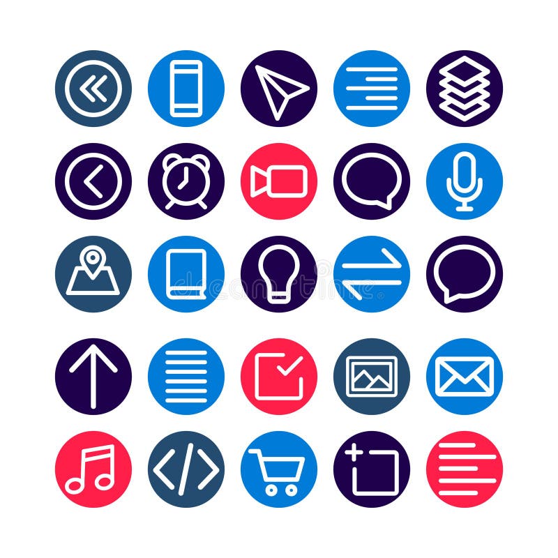 App User Interface Bold outline Vector icons set every single icon can be easily modified or edit royalty free illustration
