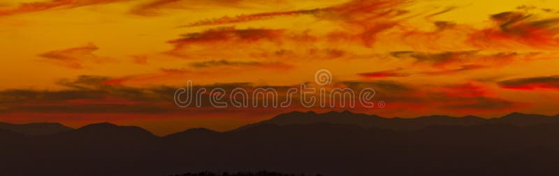 Appalachian mountains in warm sunset light