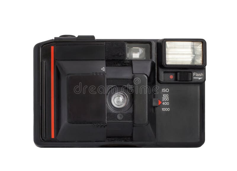 Appareil-photo analogue compact moderne sur le format du film 35mm d'isolement sur un fond blanc photographie stock Appareil-photo analogue compact moderne sur le format du film 35mm d'isolement sur un fond blanc photographie stock