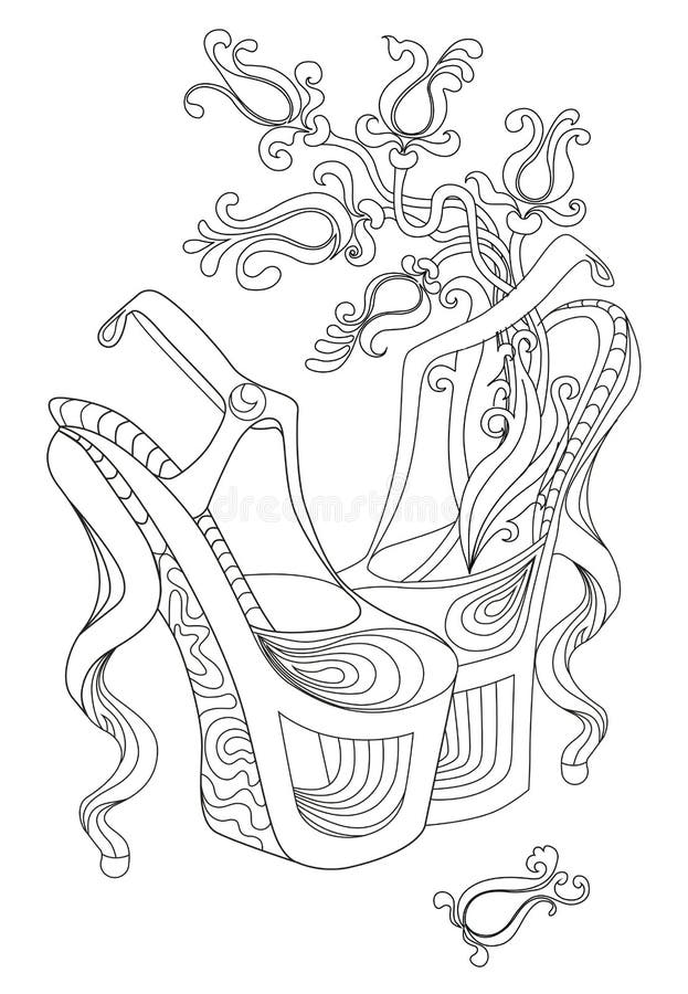 chaussure livres de coloriage pour des adultes illustration vecteur du unique 70402376 fleur poinsettia