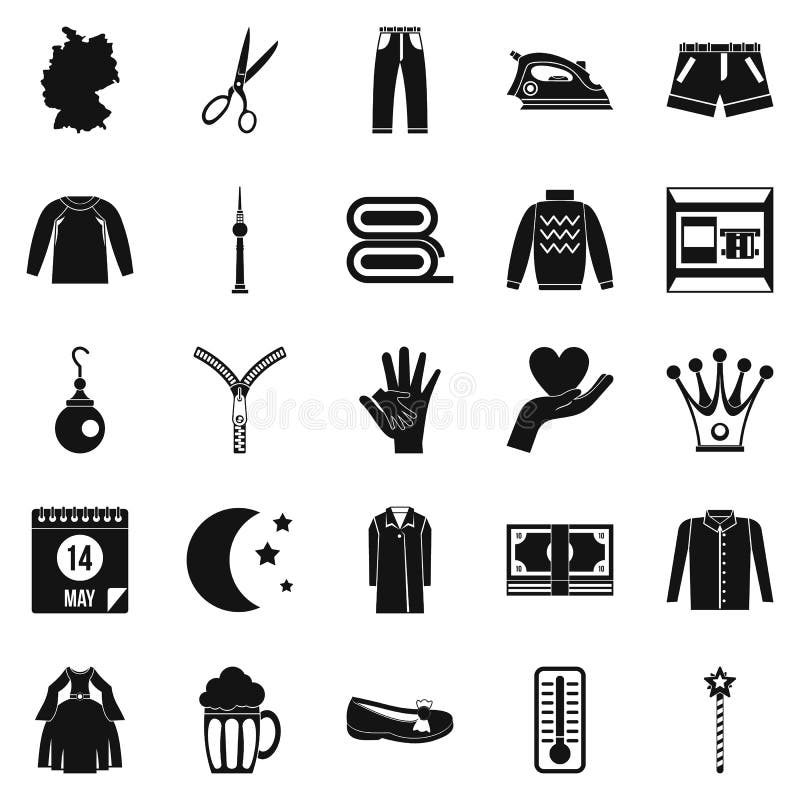 Apparel Icons Set Simple Style Stock Vector Illustration Of Isolated