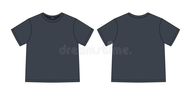 Apparel Technical Sketch Unisex T Shirt. Black Color. T-shirt Design ...