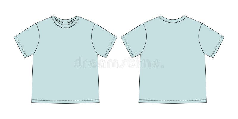 Apparel Technical Sketch Unisex T Shirt. Eggshell Blue Color. T-shirt ...