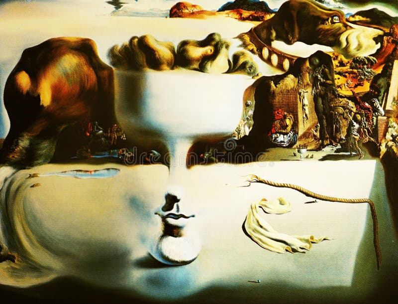 Vintage 1959 Salvador Dali “Apparition of Face and Fruit Dish on a Beach” Surrealist Art Print Vintage 1959 Salvador Dali “Apparition of Face and Fruit Dish on a Beach” Surrealist Art Print