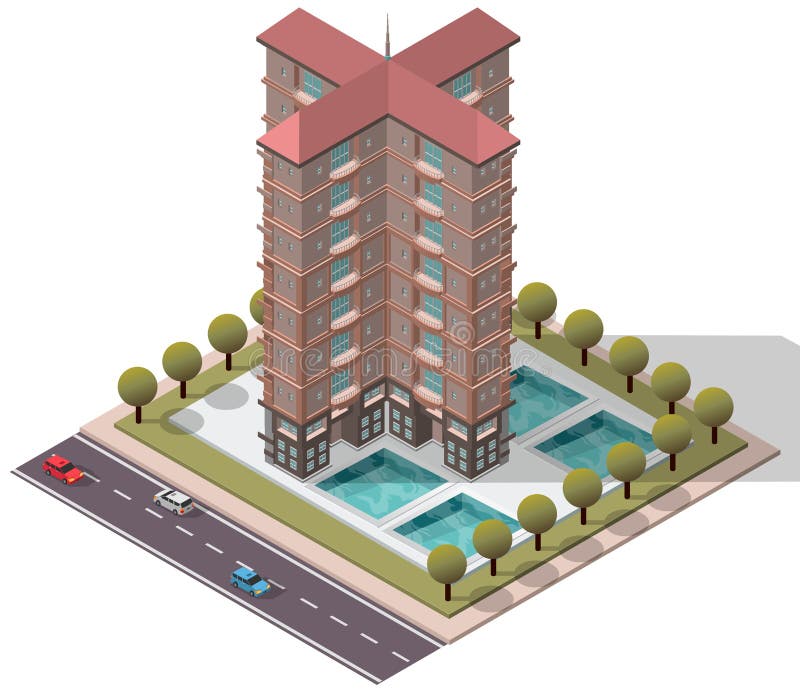 Appartement isométrique d'appartements de vecteur illustration libre de droits Appartement isométrique d'appartements de vecteur illustration libre de droits