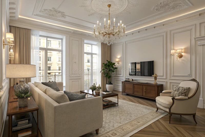 Appartement moderne de luxe dans une ancienne maison de location illustration libre de droits