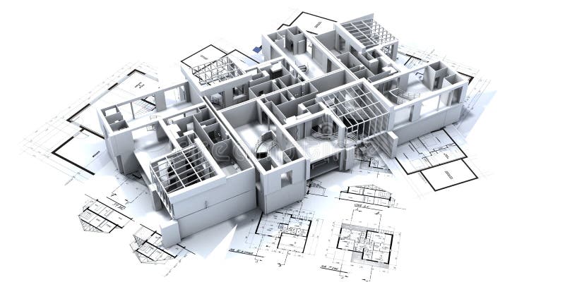 Appartmen mockup and blueprint vector illustration