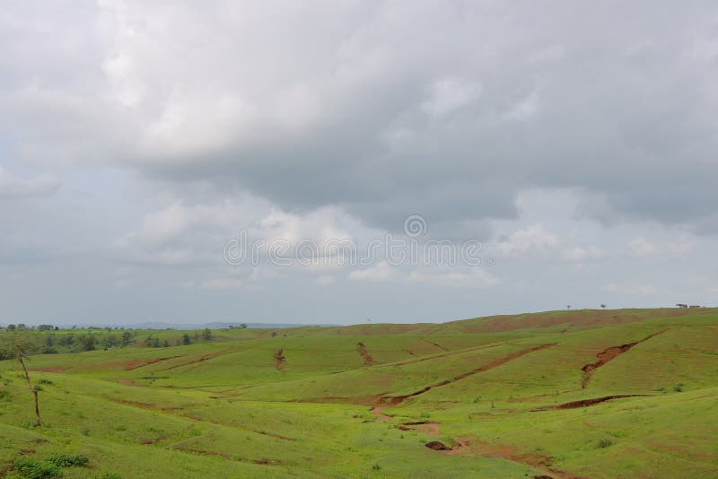 Green Valley And Clouds In The Sky Stock Photo Image Of Erosion