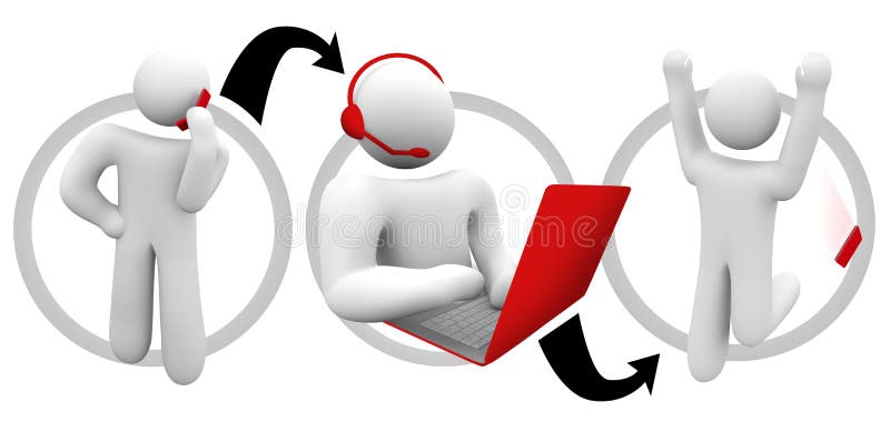 Appel réussi de support à la clientèle illustration stock
