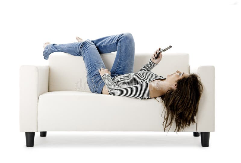 Appel téléphonique heureux photo stock