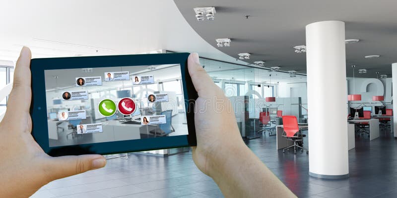 Appel vidéo de bureau virtuel illustration libre de droits