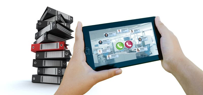 Appel vidéo de gestion images libres de droits