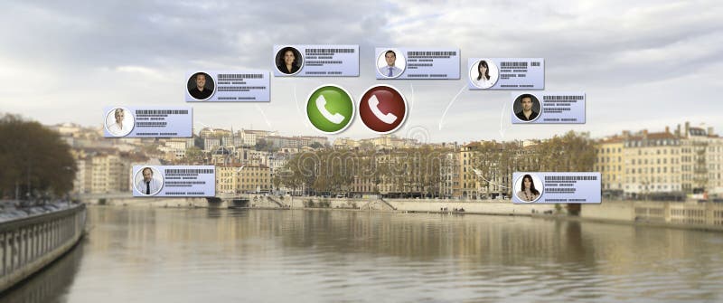 Appel vidéo à Lyon photos libres de droits