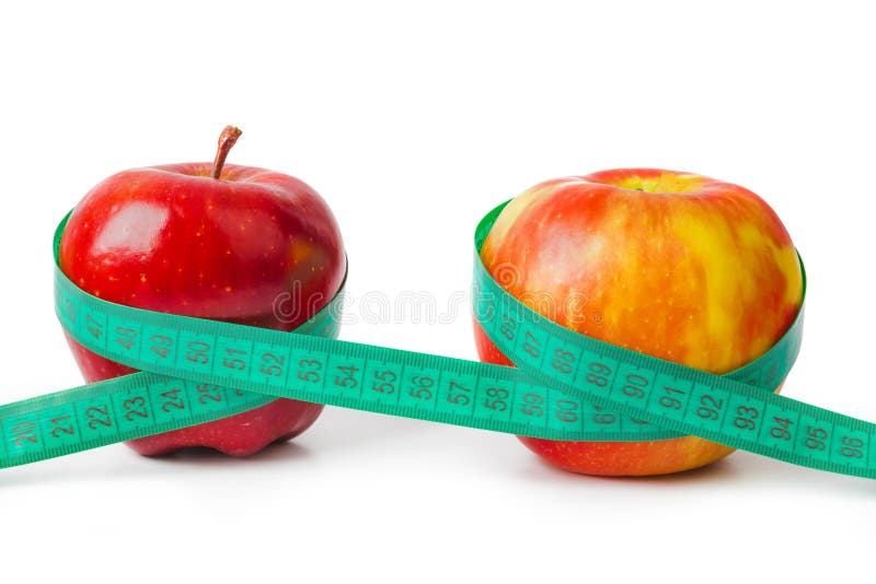 Appelen en meetlint royalty-vrije stock foto's