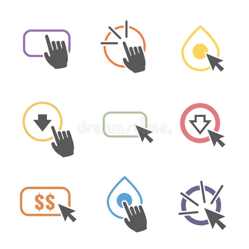 Appell till handlingsymbolsdiagram stock illustrationer Appell till handlingsymbolsdiagram stock illustrationer
