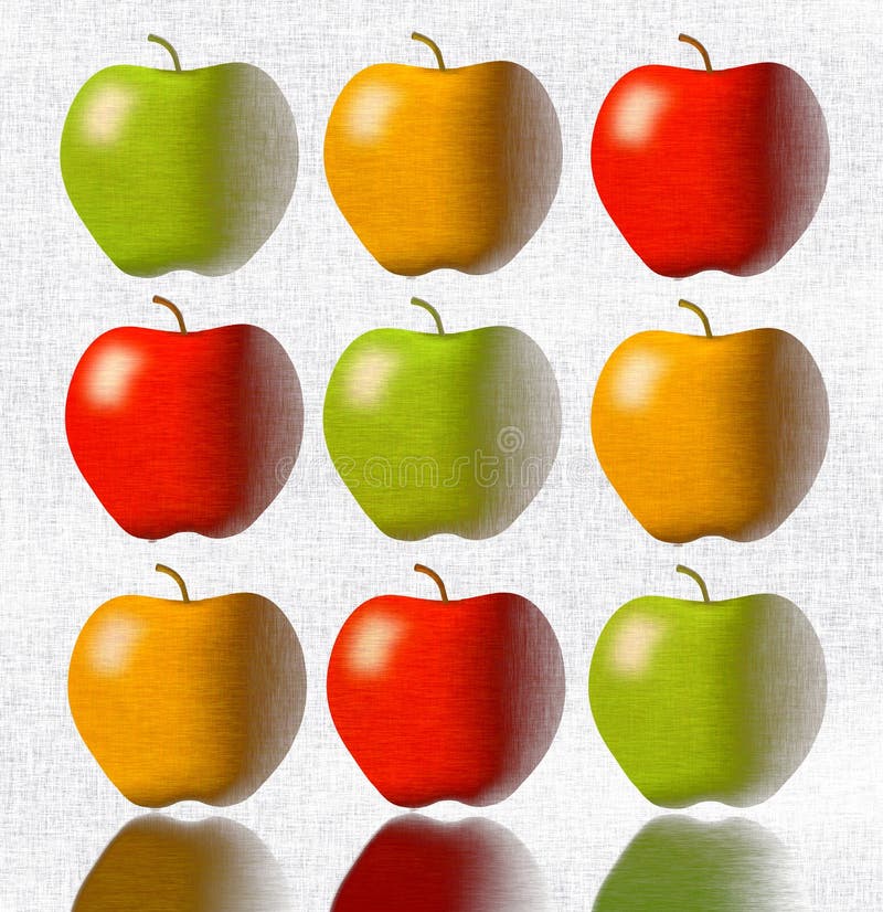 Appels Zijn Het Onderwerp Van Deze 3d Illustratie Met Briljante Kleuren Appels Zijn Het Onderwerp Van Deze 3d Illustratie Met Briljante Kleuren