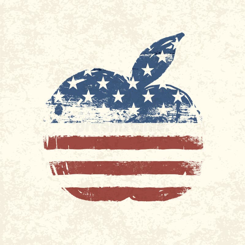 Appelvormige Amerikaanse vlag. royalty-vrije illustratie Appelvormige Amerikaanse vlag. royalty-vrije illustratie