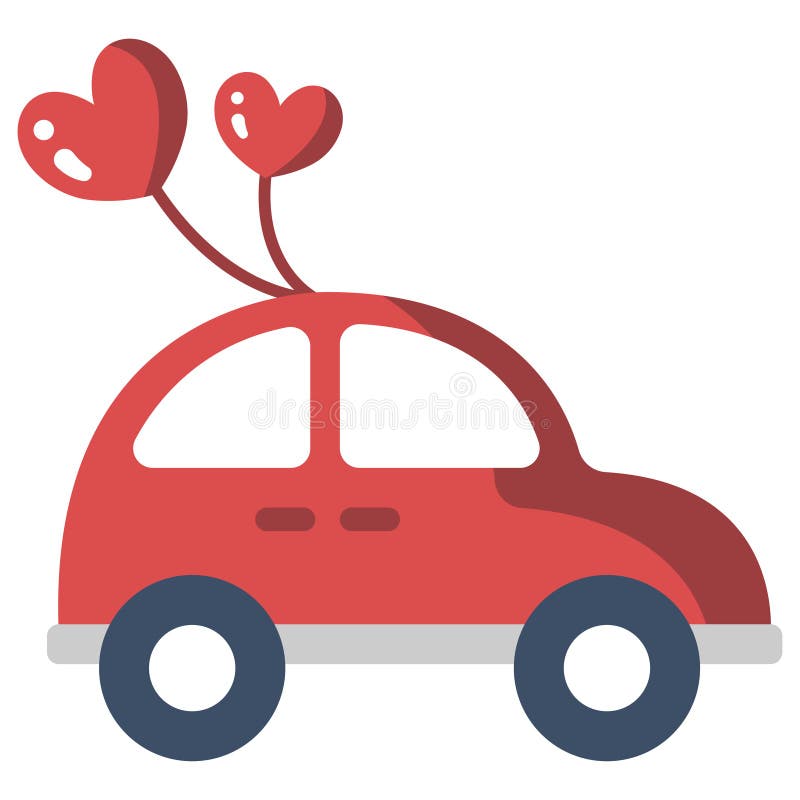 Appena illustrazione piana sposata dell'automobile royalty illustrazione gratis Appena illustrazione piana sposata dell'automobile royalty illustrazione gratis