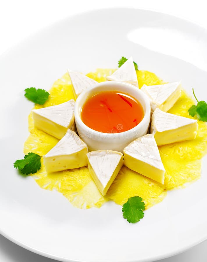 Appetizer - Camembert on a Pineapple Carpaccio