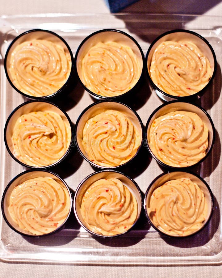 Appetizer of Cheese Mousse with Red Peppers Stock Image Image of