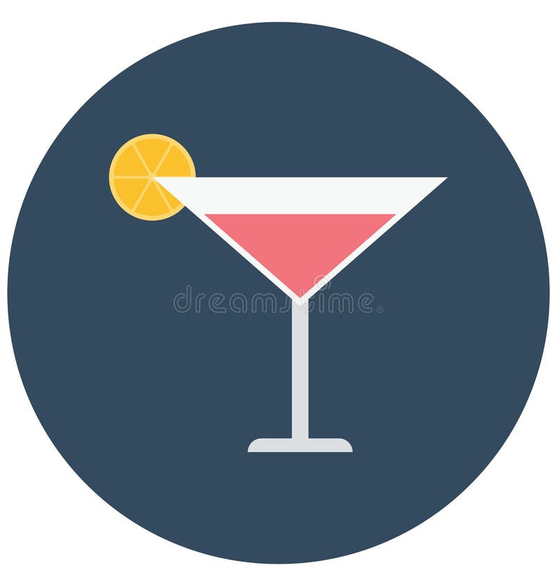Appetizer Drink, Beverage Isolated Color Vector Icon that Can Be Easily Modified or Edit. Stock