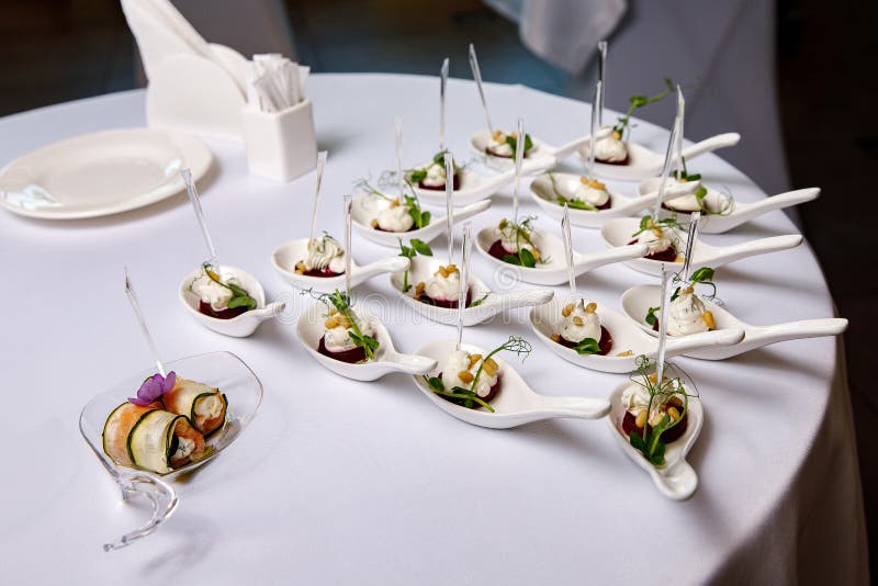 Appetizer on Event Catering Stock Image Image of appetizer, fish