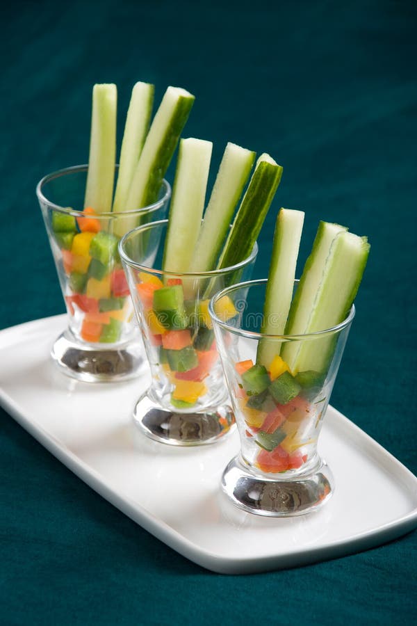 Appetizer glasses stock image. Image of healthy, cucumber 1659677