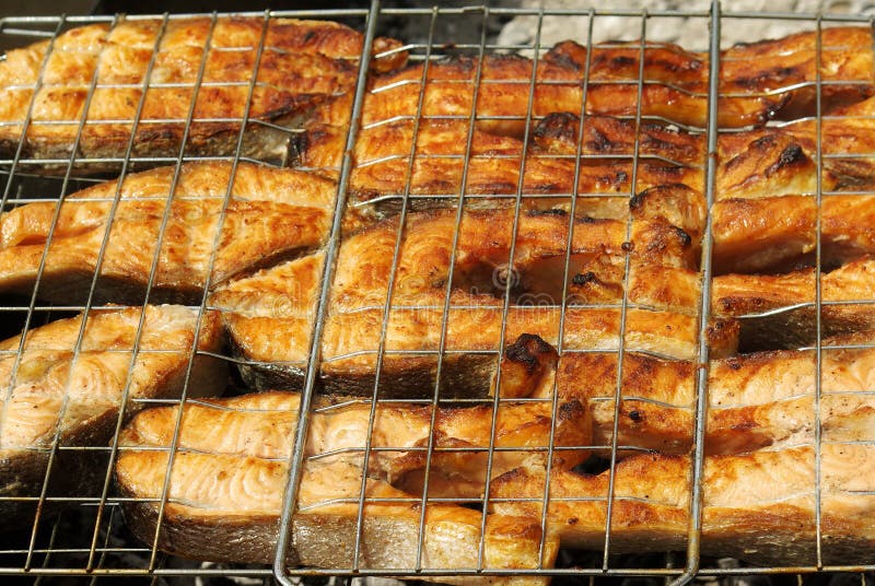 Appetizing barbecue from a red fish