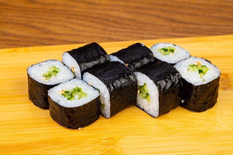 Appetizing cucumber rolls royalty free stock photos
