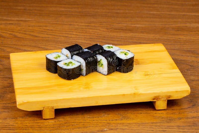 Appetizing cucumber rolls stock image
