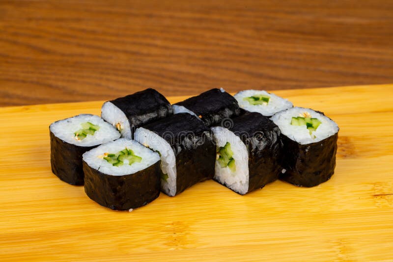 Appetizing cucumber rolls stock image