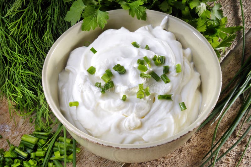 Appetizing curd and herbs