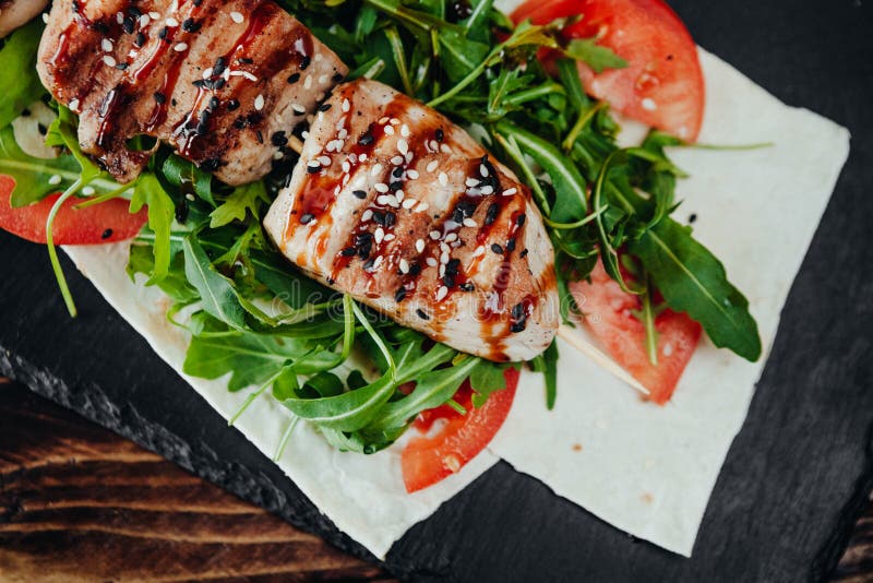 Appetizing and Delicious Grilled Meat Dish Stock Image Image of