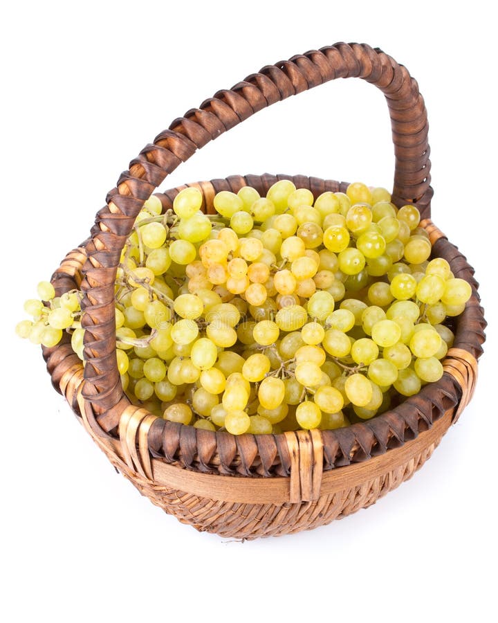 Appetizing Grapes in a Basket Stock Image Image of agriculture