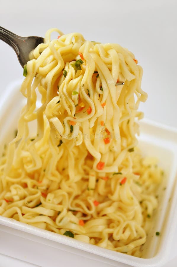 Appetizing Instant noodles with spices.