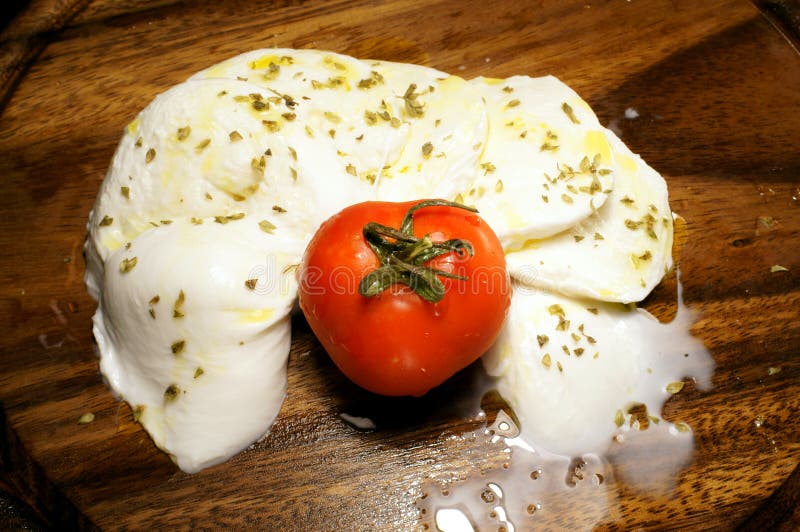 Appetizing Mozzarella with Extra Virgin Olive Oil Stock Image Image