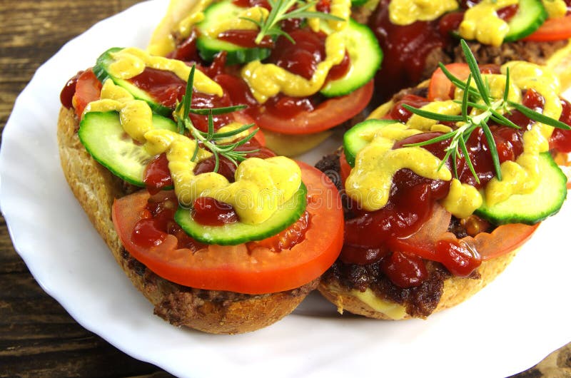 Appetizing sandwich with meat stock photography