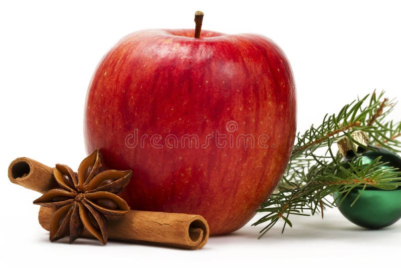 Apple-Aniszimtgrün-Weihnachtskugel und ein Br