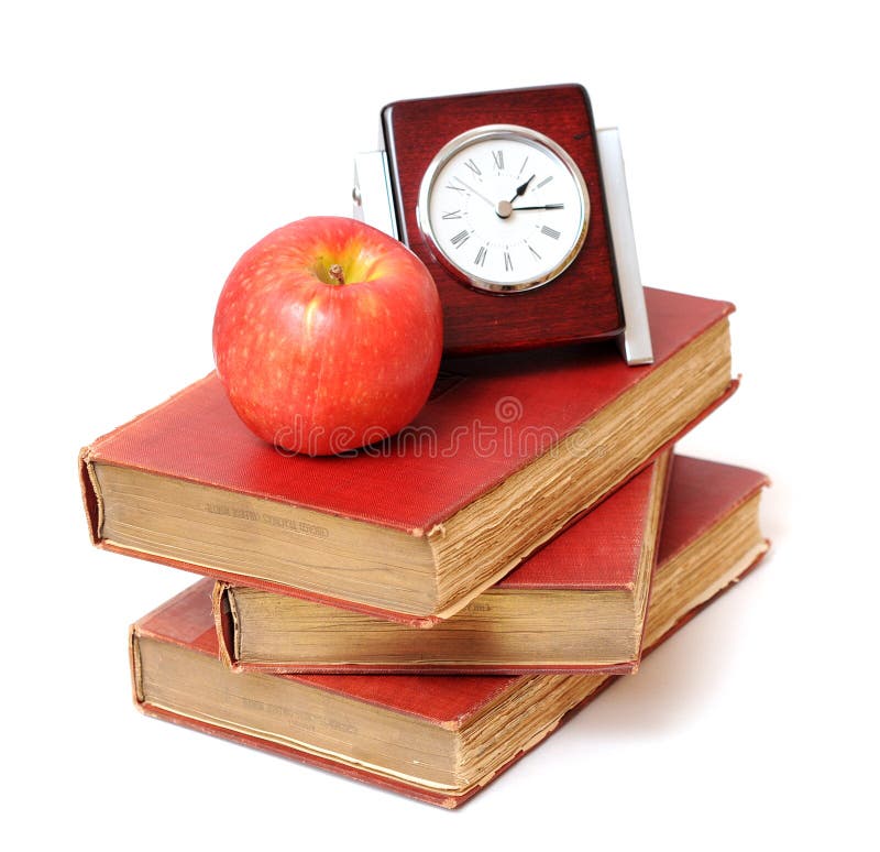 Apple Antique Books Clock Stock Photos Free & RoyaltyFree Stock