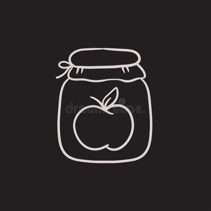 Apple atasca el icono del bosquejo del tarro stock de ilustración Apple atasca el icono del bosquejo del tarro stock de ilustración